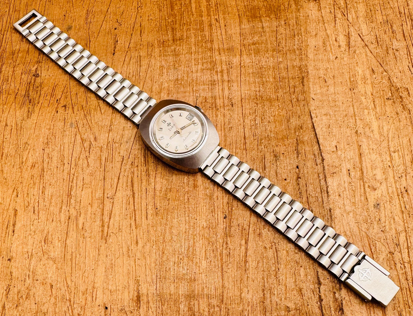 Vintage Zodiac automatic Vintage Automatic Ladies Stainless-steel Silver Dial Watch