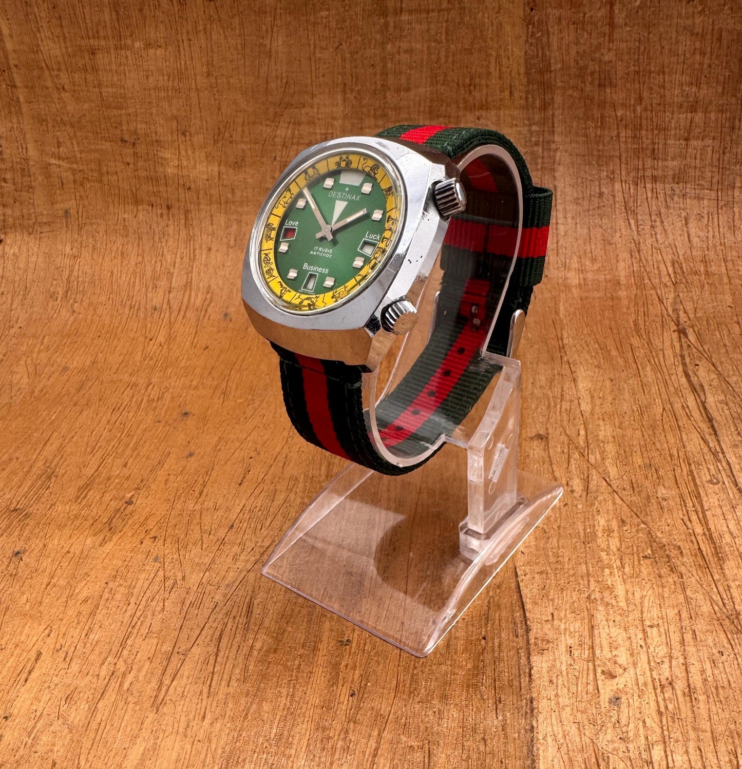 Destinax Biorythm Fortune Teller Zodiac Sign Vintage Double Crown Watch