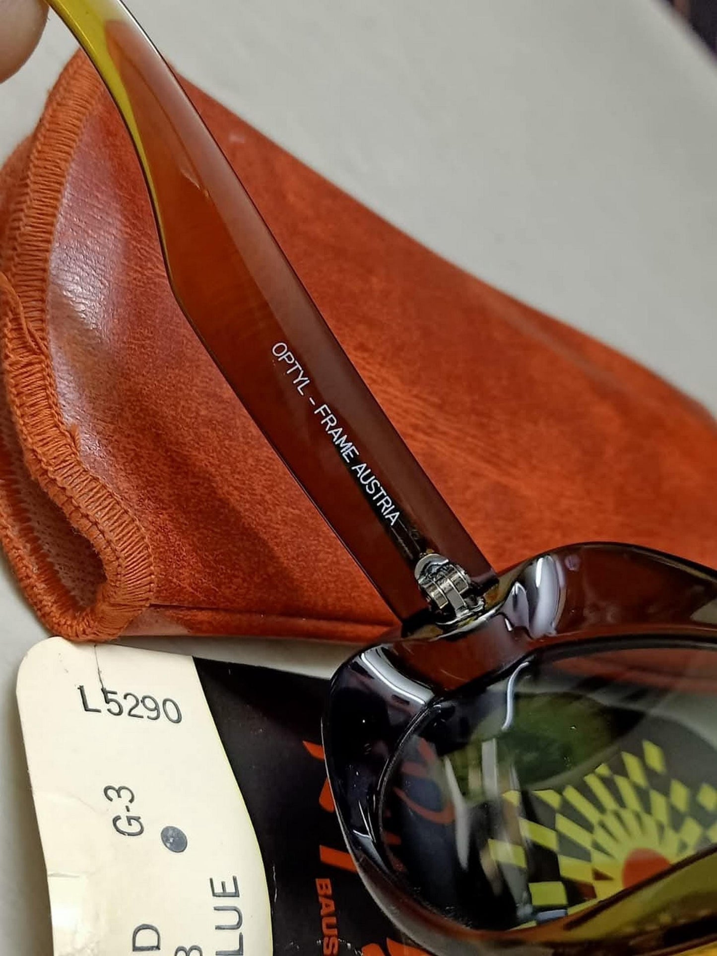 Excellent Vintage 60s B&L RAY-BAN Bryce-Optyl Round Honey Frames Number 1100 Frame sunglasses AUSTRIA