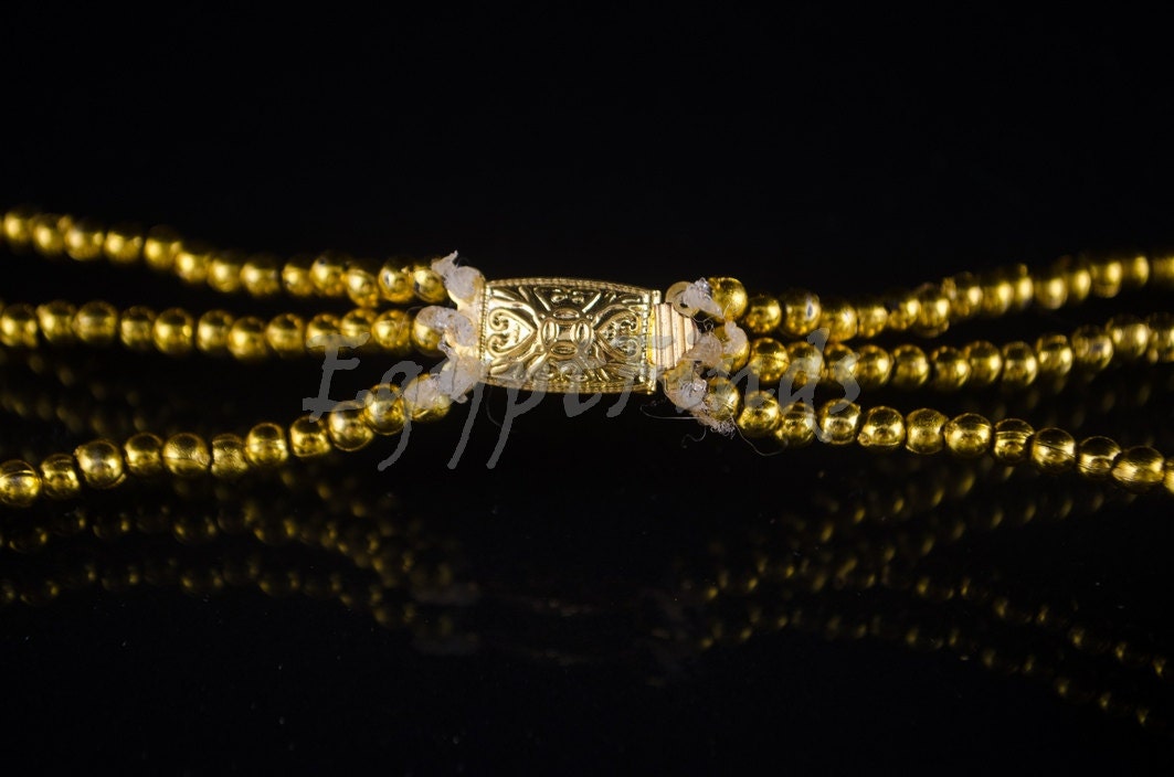 DazzlingEgyptian Beaded Cleopatra 7 Scarabs Necklace Collar