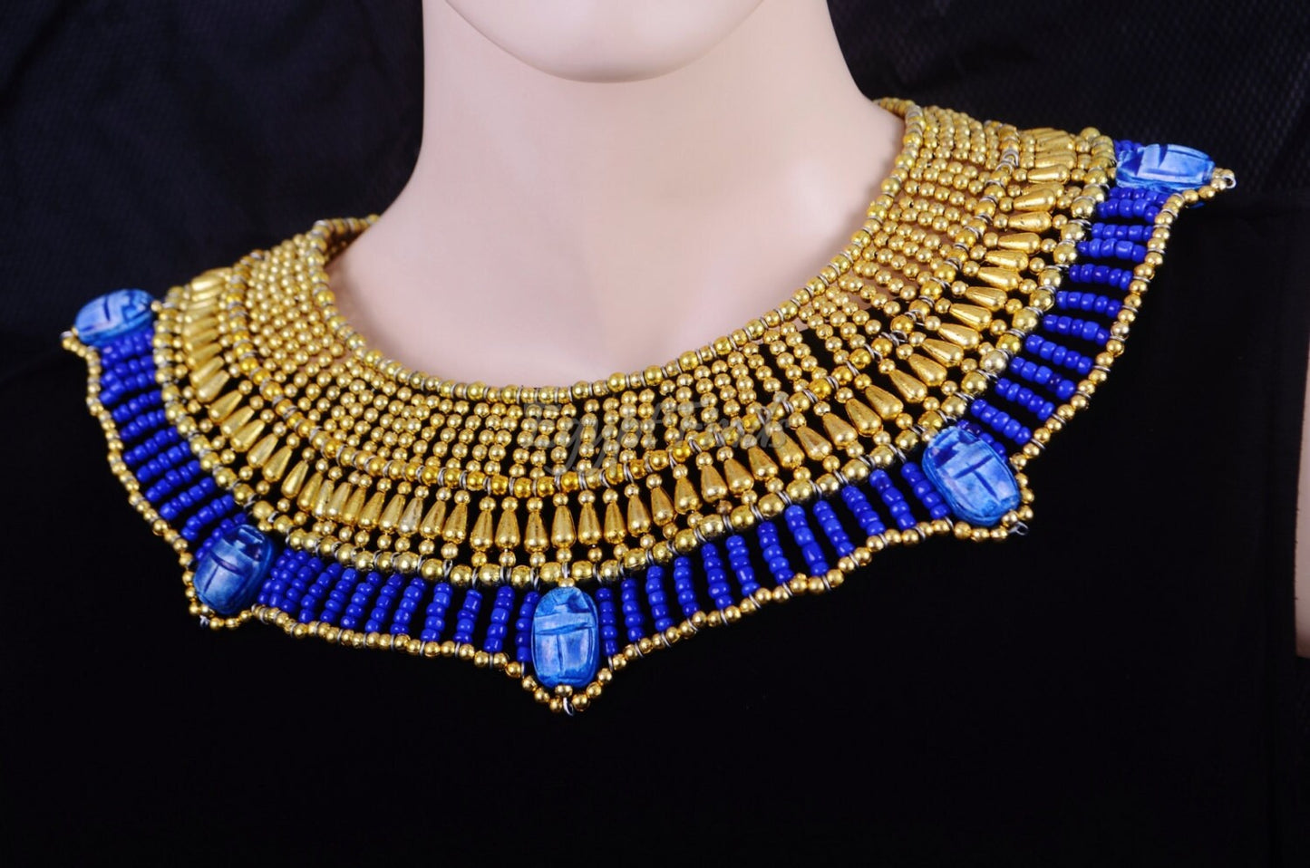 Cute Egyptian Beaded Cleopatra 7 Scarabs Necklace Collar scarab Collar Egyptian Jewelry beaded Collar Khepri Necklace Khepri