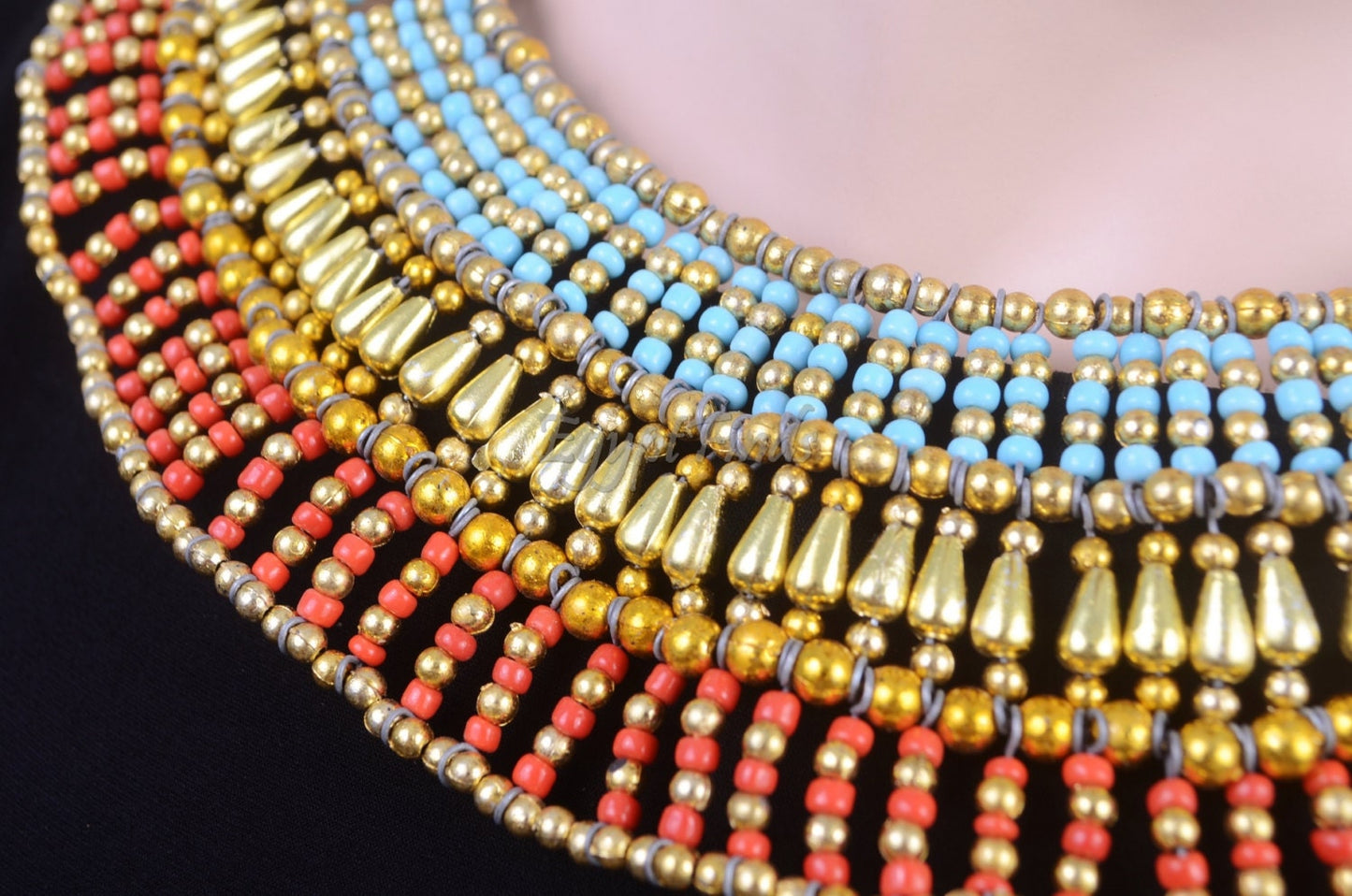 Cute Egyptian Red & Blue Sky Cleopatra Necklace