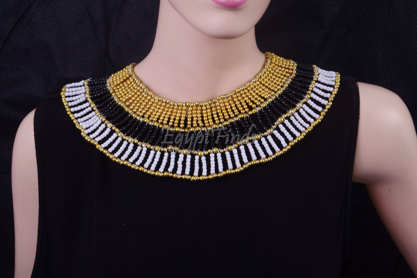 Amazing Ancient Egyptian Beaded Cleopatra Necklace Collar