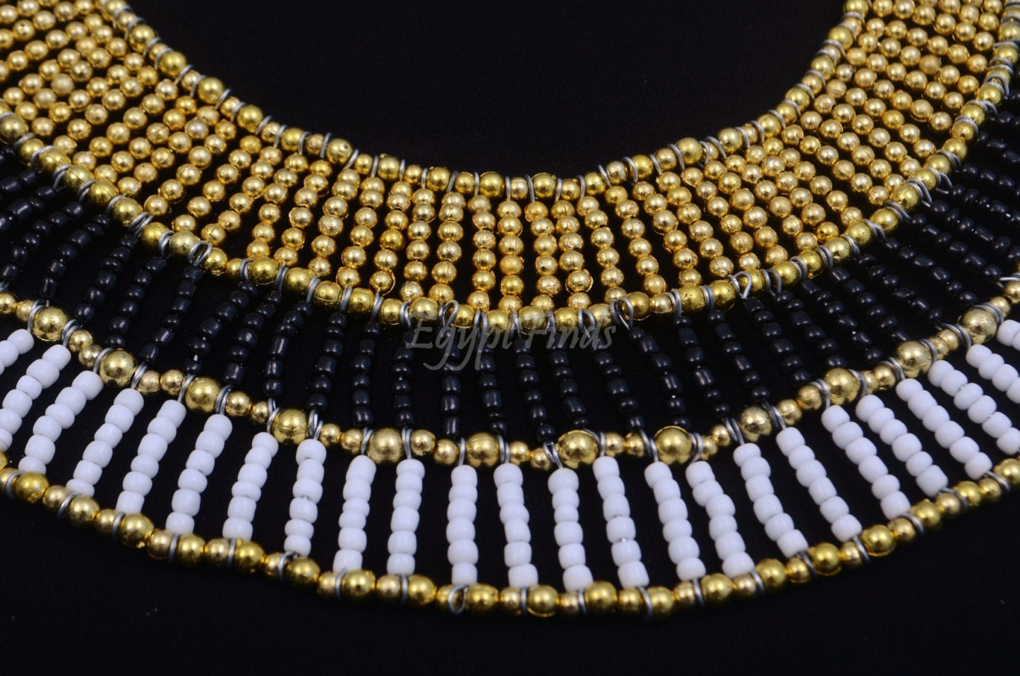 Pretty Ancient Egyptian Beaded Cleopatra Necklace Collar