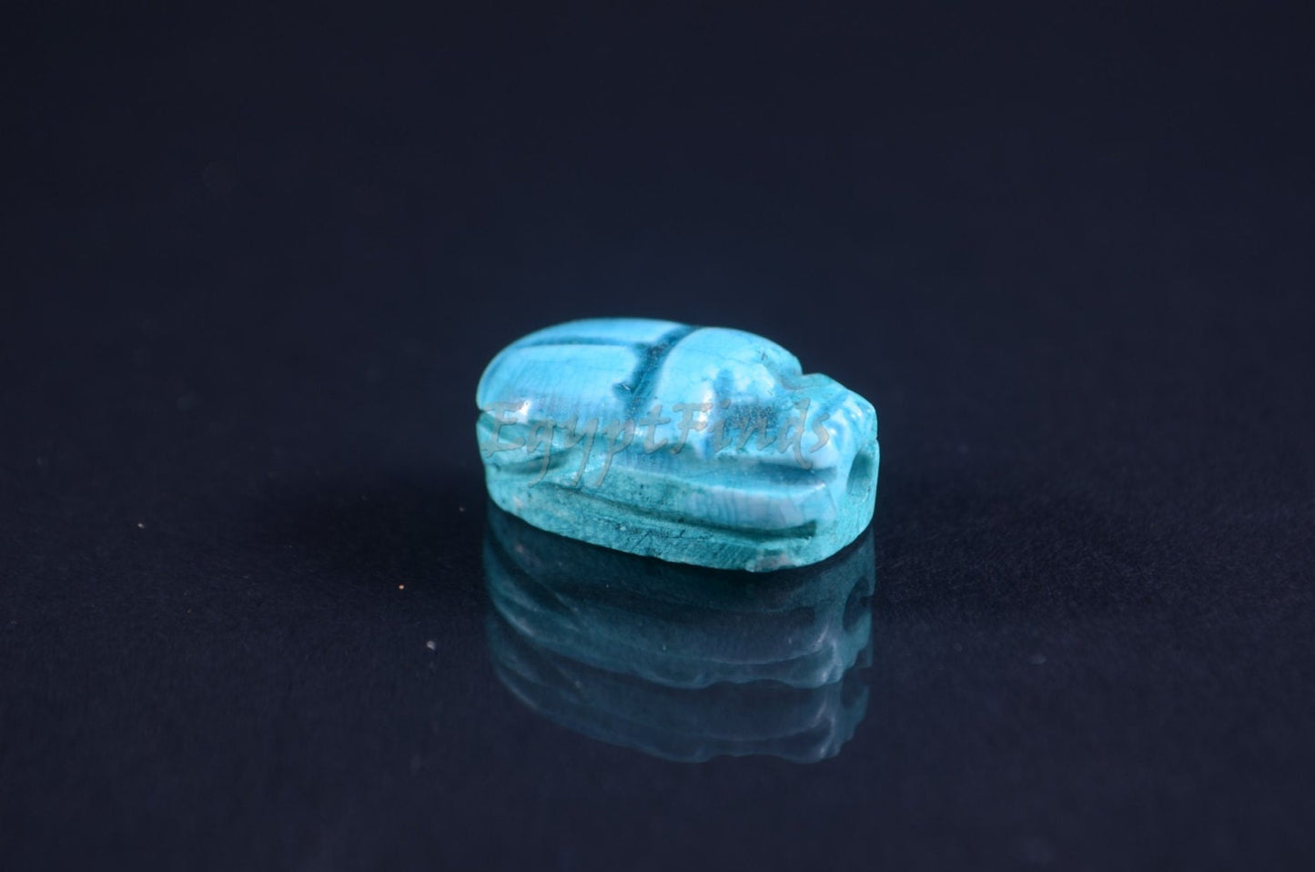 15 Egyptian Terquise Ceramic Hand Made Carved Luck Scarabs With Hieroglyphic