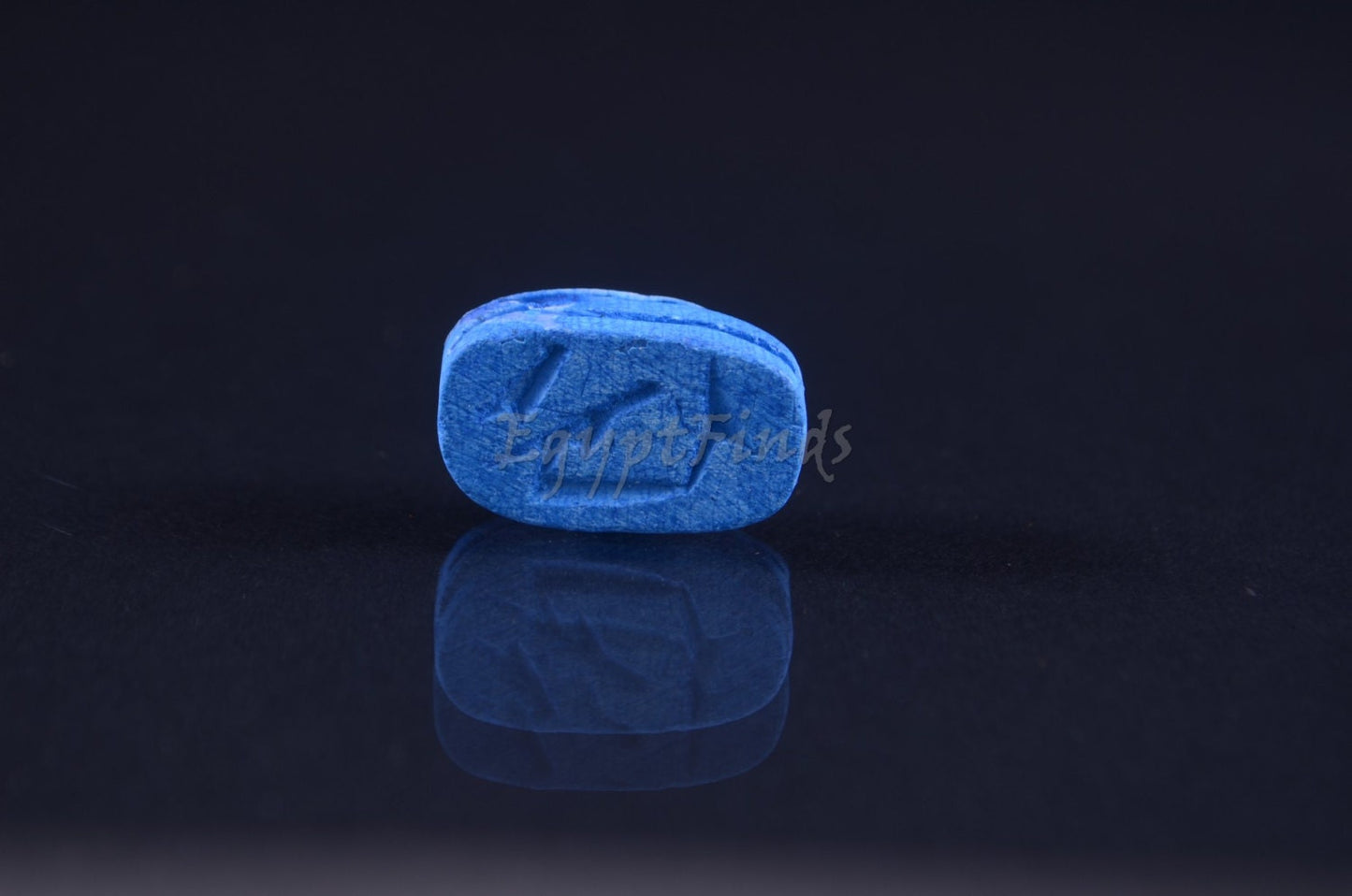 15 Egyptian Blue Ceramic Hand Made Carved Luck Scarabs With Hieroglyphic