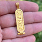Personalized Gold Plated Silver Cartouche Pendant Your Name Converted into Ancient Egyptian Hieroglyphic language, Gold Cartouche Jewelry.