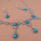 Egyptian Jewelry Hand Made Flower Bib Necklace and Earrings Set