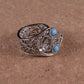 Egyptian Silver Plated Filigree Uraeus Cobra Wadjet Ring