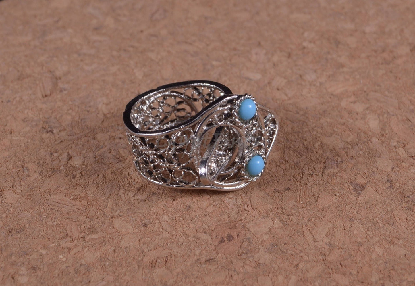 Egyptian Silver Plated Filigree Uraeus Cobra Wadjet Ring