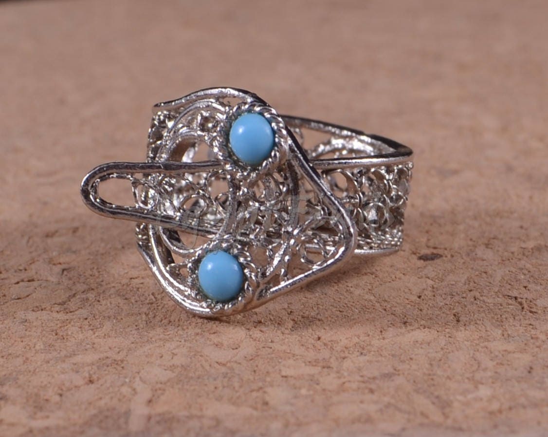 Egyptian Silver Plated Filigree Uraeus Cobra Wadjet Ring
