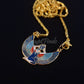 Pretty Egyptian Enamelled Brass winged isis Necklace