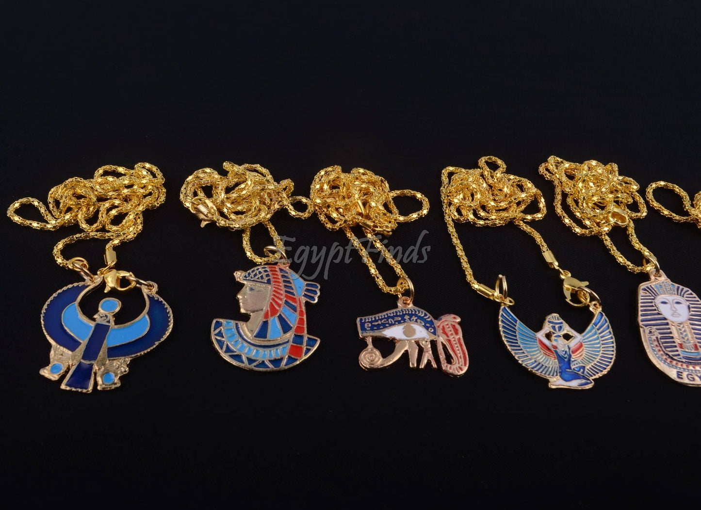 Lot 8 Egyptian Tut Eye Of horus Nefertiti Isis Cleopatra Cobra & Horus Necklaces tutankhamun necklace Nekhbet Necklace Nefertiti Necklace