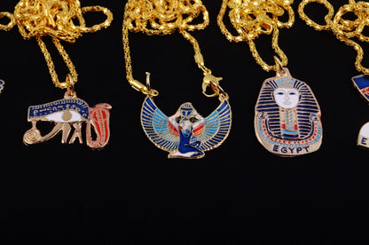 Lot 9 Egyptian Tut Eye Of horus Nefertiti Isis Cleopatra Cobra & Horus Necklaces tutankhamun necklace Cleopatra Necklace Nefertiti Necklace