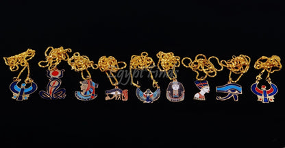 Lot 9 Egyptian Tut Eye Of horus Nefertiti Isis Cleopatra Cobra & Horus Necklaces tutankhamun necklace Cleopatra Necklace Nefertiti Necklace