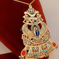 Egyptian Huge Hand Made Detalied Enameled Scarab Necklace