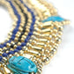 Pretty Egyptian Blue Cleopatra 5 Scarabs Necklace