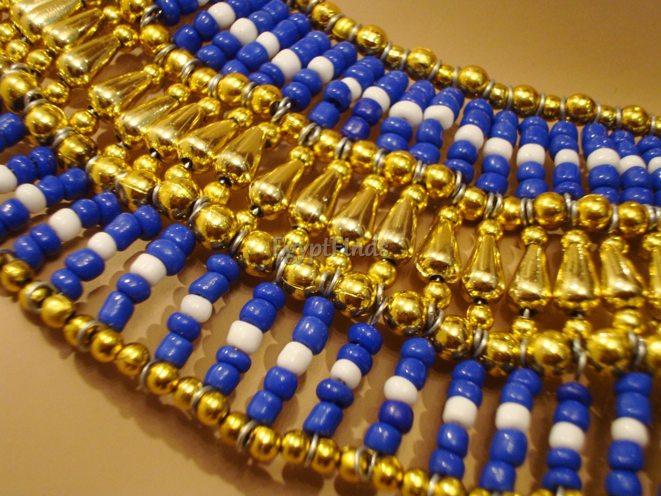 Large Egyptian Scarab Queen Cleopatra Necklace Collar