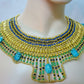 V Large Egyptian 7 Scarabs Queen Cleopatra Necklace Collar