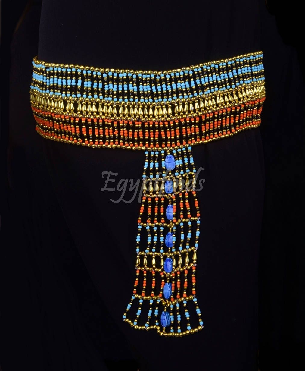 Egyptian Cleopatra Beaded Necklace And Belt Costume Set Halloween Costume