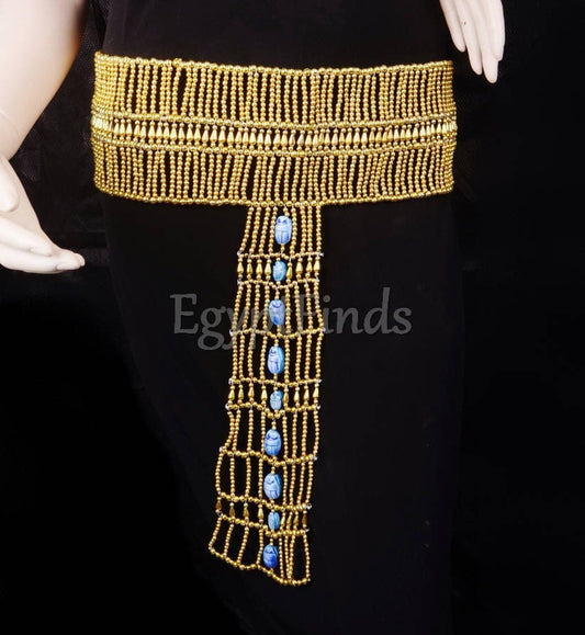Beautiful Egyptian Golden Scarab beaded Cleopatra Belt