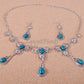 Egyptian Jewelry Hand Made Flower Bib Necklace and Earrings Set