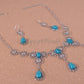 Egyptian Jewelry Hand Made Flower Bib Necklace and Earrings Set
