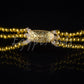 Large Egyptian Golden Beaded Cleopatra Necklace Collar With 9 Scarabs