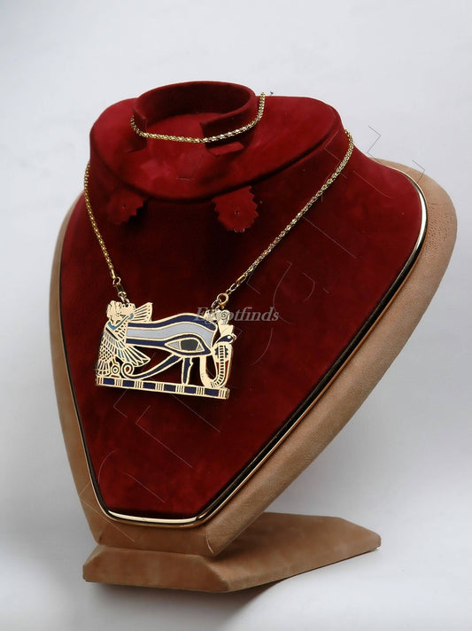 XL Egyptian Solid Brass enamelled eye of horus necklace -eye Of Horus Pendant eye Of Horus Jewelry wedjat eye Necklace udjat eye Necklace
