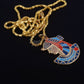 Pretty Egyptian Enamelled Brass Nekhbet Necklace