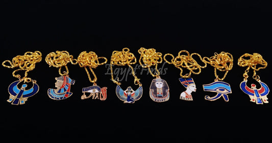Lot 8 Egyptian Tut Eye Of horus Nefertiti Isis Cleopatra Cobra & Horus Necklaces tutankhamun necklace Nekhbet Necklace Nefertiti Necklace