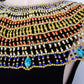 Huge Ancient Egyptian Beaded Cleopatra 9 Scarabs Necklace Collar