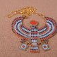 Large Egyptian Brass Enamelled Falcon As Horus Necklace