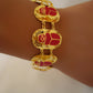 Egyptian Brass Red Enamel Scarabs Bracelet With Hieroglyphics Scarab Jewelry Scarab beetle Bracelet Khepri Bracelet