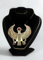 Beautiful Brass Necklace Features Horus as Falcon Holding Ankh "life Key "