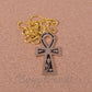 Ethnic Egyptian Brass Colored Enamelled Ankh Black Life Key Necklace Key Of Life jewelry Life Key Necklace