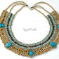 Pretty Egyptian Cleopatra 5 Scarabs Necklace  scarab Collar Egyptian Jewelry beaded Collar Khepri Necklace Khepri