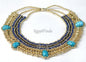 Pretty Egyptian Blue Cleopatra 5 Scarabs Necklace