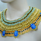 Great Egyptian Beaded Cleopatra 7 Scarabs Necklace Collar
