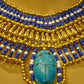 Large Egyptian Scarab Queen Cleopatra Necklace Collar