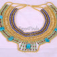 V Large Egyptian 7 Scarabs Queen Cleopatra Necklace Collar