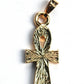 Group Of 3 Egyptian Hand Made 24K Gold Plated Life Key Ankh Charms in Red, Blue & Green  Key Of Life pendant 24K Gold Plated Ankh
