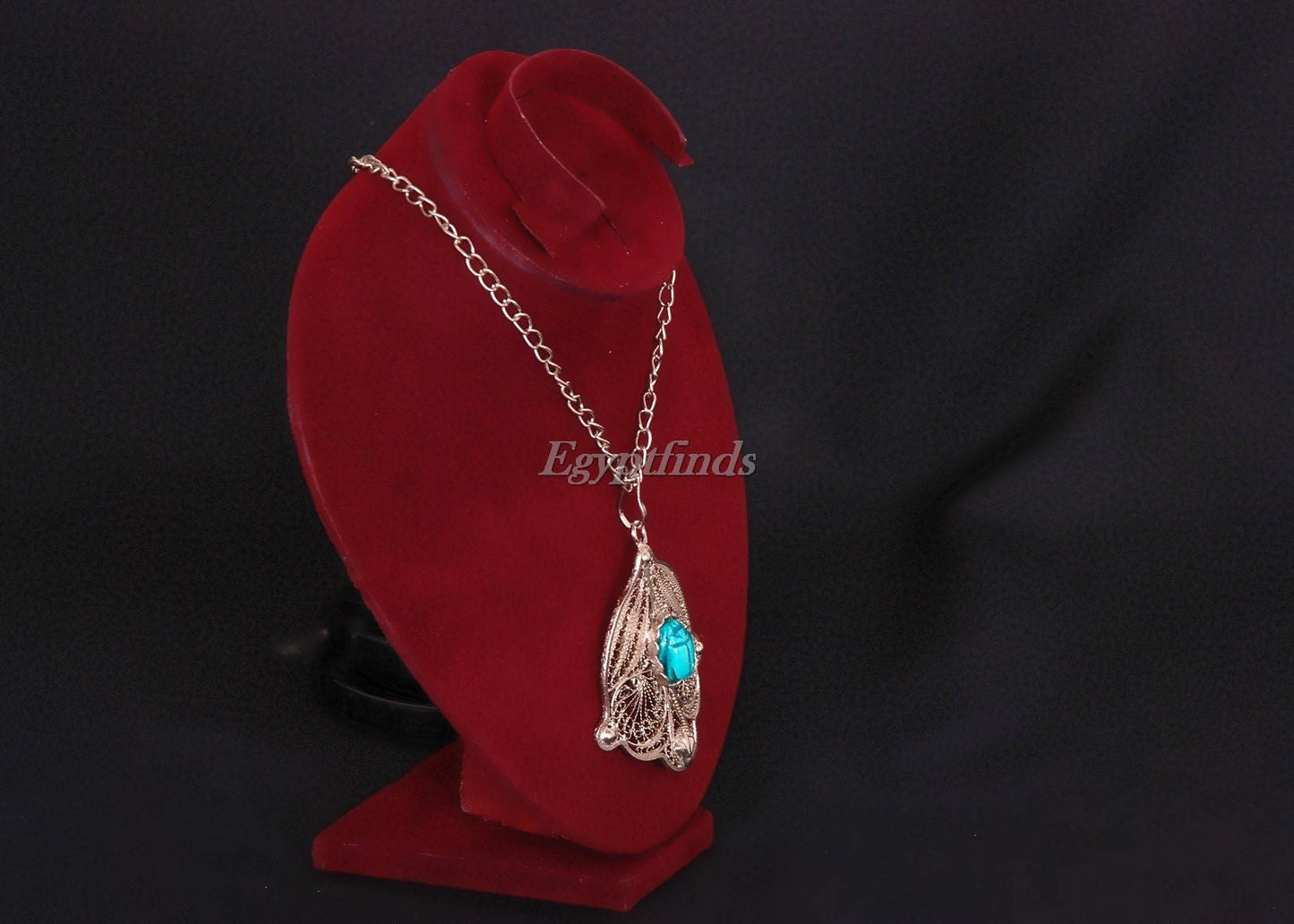 Egyptian Raised Filigree Necklace With Scarab SALE .US express shipping