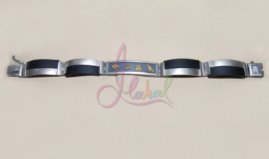 Egyptian Sterling Silver Customized Cartouche Wide Cuff Links Bracelet