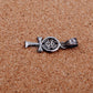 Egyptian Solid Silver Hallmarked Life Key Ankh With Scarab Pendant Charm