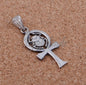 Shiny Egyptian Solid Silver Hallmarked Life Key Ankh With Scarab Pendant Charm