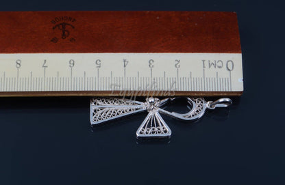 Shiny Large Egyptian Filigree Solid Sterling Silver Life Key Ankh Pendant US EXPRESS SHipping