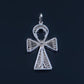 Shiny Large Egyptian Filigree Solid Sterling Silver Life Key Ankh Pendant US EXPRESS SHipping