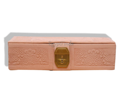 Huge Egyptian Genuine Leather Jewelry Box Horus Offering