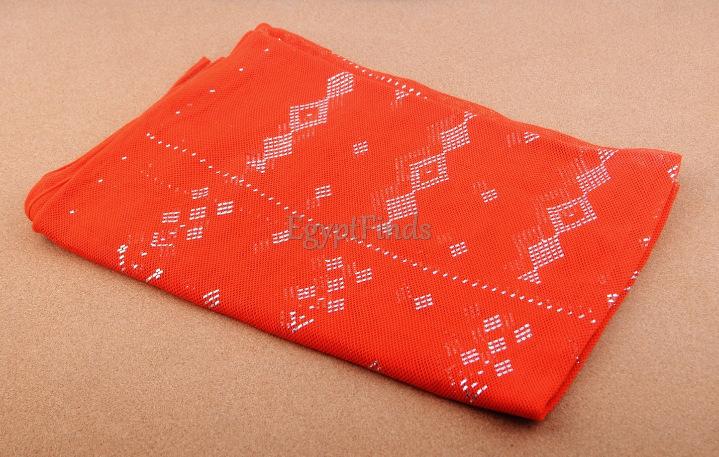 Egyptian Assiut Assuit Tulle Orange Wide Shawl Wrap Veil ~World Wide Express shipping